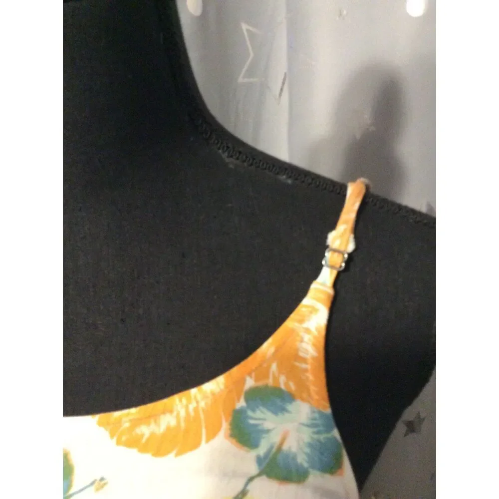 Roxy Summer Dress Spaghetti Straps Floral Print Tiered Ruffles Small S